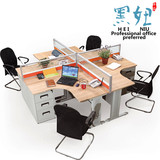上海黑妞屏风钢制办公组合桌 钢脚落地柜 组合电脑桌 L型组合屏风