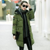 【天天特价】女式冬中长款羽绒棉袄韩版修身轻便时尚保暖休闲外套