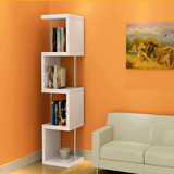 简易书架落地隔板客厅创意小书架组合置物架简易书柜书架钢木书架