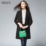 HZVZ欧美简约春装新品单排扣时尚修身显瘦中长款小西装女风衣外套