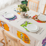 zakka日式桌布台布幼儿园餐桌布可爱小学生儿童 桌布卡通桌布