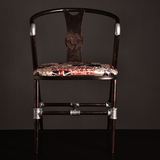 美式工业铁艺餐椅 家用复古彩色餐厅椅子休闲固定扶手坐椅咖啡厅