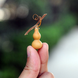 精品天然小葫芦草里金小葫芦手捻文玩收藏手把件极品铁包金3厘米