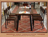 欧式北欧咖啡茶餐厅桌椅实木家具原木复古铁艺餐桌书桌会议桌新款