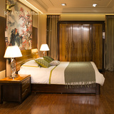 睿驰 高端奢华现代中式1.8m双人床 金丝楠木全实木新婚床卧室家具