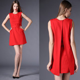 红色裙 高端女装 短款宴会小礼服 时尚个性优雅气质斗篷连衣裙子