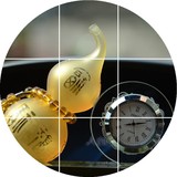 葫芦香水座汽车创意水晶琉璃葫芦摆件汽车带表摆件时钟香水座包邮