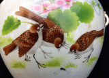 古董清代民国老青花瓷器罐 早起的鸟儿有食吃福和祥粉彩粥罐摆设