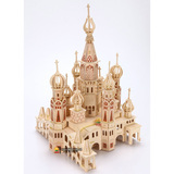 木质成人立体3d拼图模型玩具儿童益智力木制积木动手拼装大型城堡
