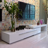 现代简约白色钢琴烤漆伸缩组合电视柜小户型客厅电视机柜地柜矮柜