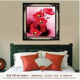 精准印花3D5DIY十字绣粉色玫瑰卧室客厅挂画红色诱惑新款钻石画