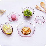 创意日式樱花调味碟 厨房多用调料盘碟 小吃餐具酱醋玻璃碟酱料碟