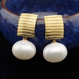 韩国进口正品 高档长款气质珍珠耳环925纯银针 耳坠女时尚 包邮