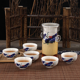 杰茗博红茶茶具套装玻璃泡茶器双耳杯花茶壶青花瓷泡红茶功夫茶具