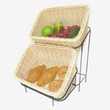 双层面包水果篮多层托盘果盘点心架展示盘仿藤篮子筐子 欧式创意