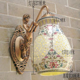 新款单头欧式壁灯客厅餐厅卧室复古铁艺灯具灯饰中式陶瓷厂价包邮
