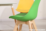 意办公电脑凳子欧式休闲宜家实木餐桌椅组合白色会客咖啡塑料椅创