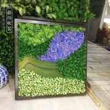 台湾高级定制高档精品仿真花立体绿化墙画框挂画正方形仿真植物墙