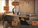 美式复古办公桌 简约现代老板桌椅组合 实木工作桌大班台电脑桌