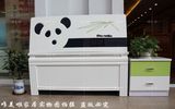 热卖白色烤漆熊猫床卡通单人双人床1.2米黑白床实木床儿童床5折包