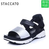 STACCATO/思加图夏季专柜同款时尚牛皮厚底女凉鞋9VH01BL5