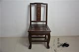 黑檀木雕花靠背椅 明清古典实木家具 仿古家具小椅子小凳子