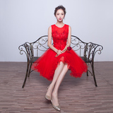 短款敬酒服2016夏季新款时尚韩版红色新娘晚礼服显瘦结婚礼服女春