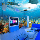 千贝 3D立体海底世界大型壁画 主题房背景墙 幼儿园儿童房墙壁纸