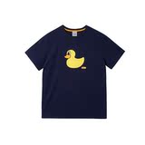 PANCOAT韩国代购大小黄鸭儿童款男女圆领套头蓝色短袖T恤夏季