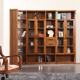 简约现代实木书柜 简易书柜书架自由组合带门家用储物柜转角 书柜