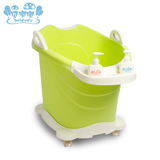 贝嘟嘟超大号0-10岁立式可坐宝宝洗澡桶婴儿泡澡桶带轮子儿童浴桶