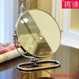 镜子壁挂折叠便携台式化妆镜欧式可爱圆形双面高清梳妆镜子