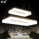 现代简约餐厅灯艺术led方形吊灯办公室客厅创意个性亚克力吊灯