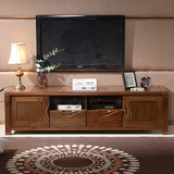 纯实木电视柜1.8米黄金胡桃木电视柜客厅影视柜中式现代家具特价