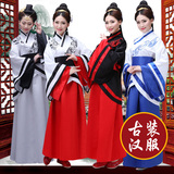 2016芈月传中国风改良中式汉服古装女古筝演出服舞台装绣花曲裾