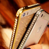 奢华水钻iPhone6手机壳苹果4/5s/6plus镶钻金属边框保护套潮女款