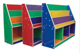 幼儿园柜储物柜 组合柜儿童玩具柜 收拾柜-彩色豪华书柜 双用柜子