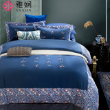 雅娴中式古典全棉床上用品四件套1.5/1.8m床品套件纯棉床单被套春