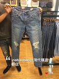 台湾专柜代购直邮Levi's李维斯505C男士修身直筒破洞牛仔裤长裤子