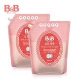 韩国正品进口B&B保宁婴儿洗衣液1300ml纤维洗涤剂袋装包邮