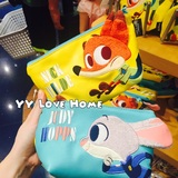 上海迪士尼正品代购疯狂动物城兔子朱迪狐狸尼克皮质立体化妆包