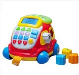 包邮澳贝正品 电子汽车电话463429 儿童早教益智学习玩具 配积木