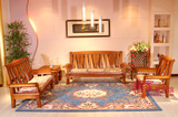 缅甸瓦城柚木家具组合沙发1套全实木沙发现代中式客厅沙发J6206
