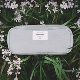 donbook 韩国创意小清新纯色棉布立体化妆包大容量笔袋笔刷整理包