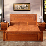 新古典中式套房家具全实木床菠萝格红木床1.5米单人床1.8米双人床