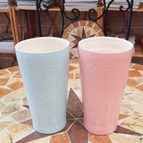 嘉士厨304不锈钢陶瓷水杯套装双层口杯咖啡杯情侣杯子陶瓷杯 创意