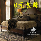 包邮欧式实木床 美式复古做旧实木1.8米双人床 东南亚高端实木床