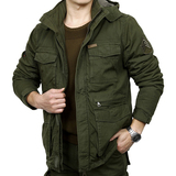 2014新款冬装军装棉服男 军旅风外套棉衣 中长款可拆卸帽军绿色棉