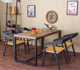 厂家直销美式乡村家具铁艺餐桌咖啡厅实木椅桌椅休闲复古餐厅组装