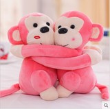 毛绒玩具新款抱抱猴公仔结婚圣诞节礼物情侣猴子婚庆压床娃娃一对